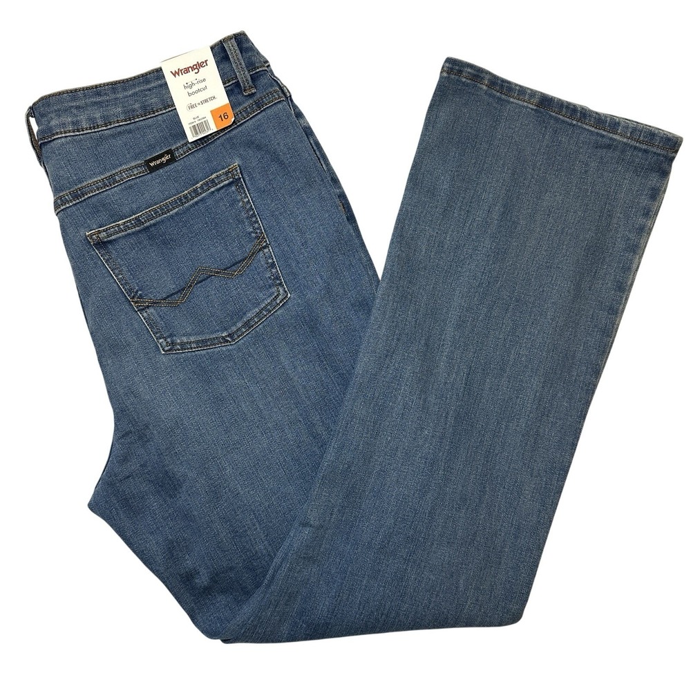Wrangler High Rise Bootcut‎ Jeans Size 16 Medium Wash Denim Classic